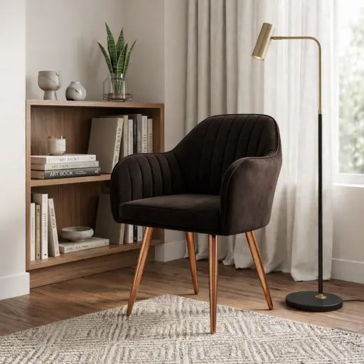 Plush Dining Chair with Velvet Fabric