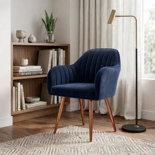 Plush Dining Chair with Velvet Fabric