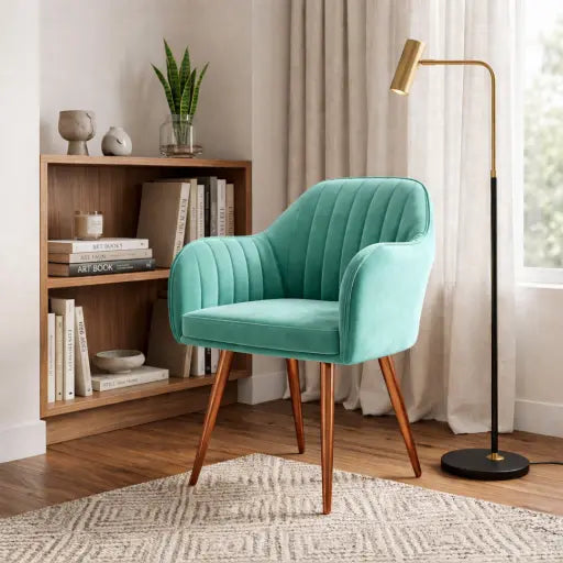 Plush Dining Chair with Velvet Fabric